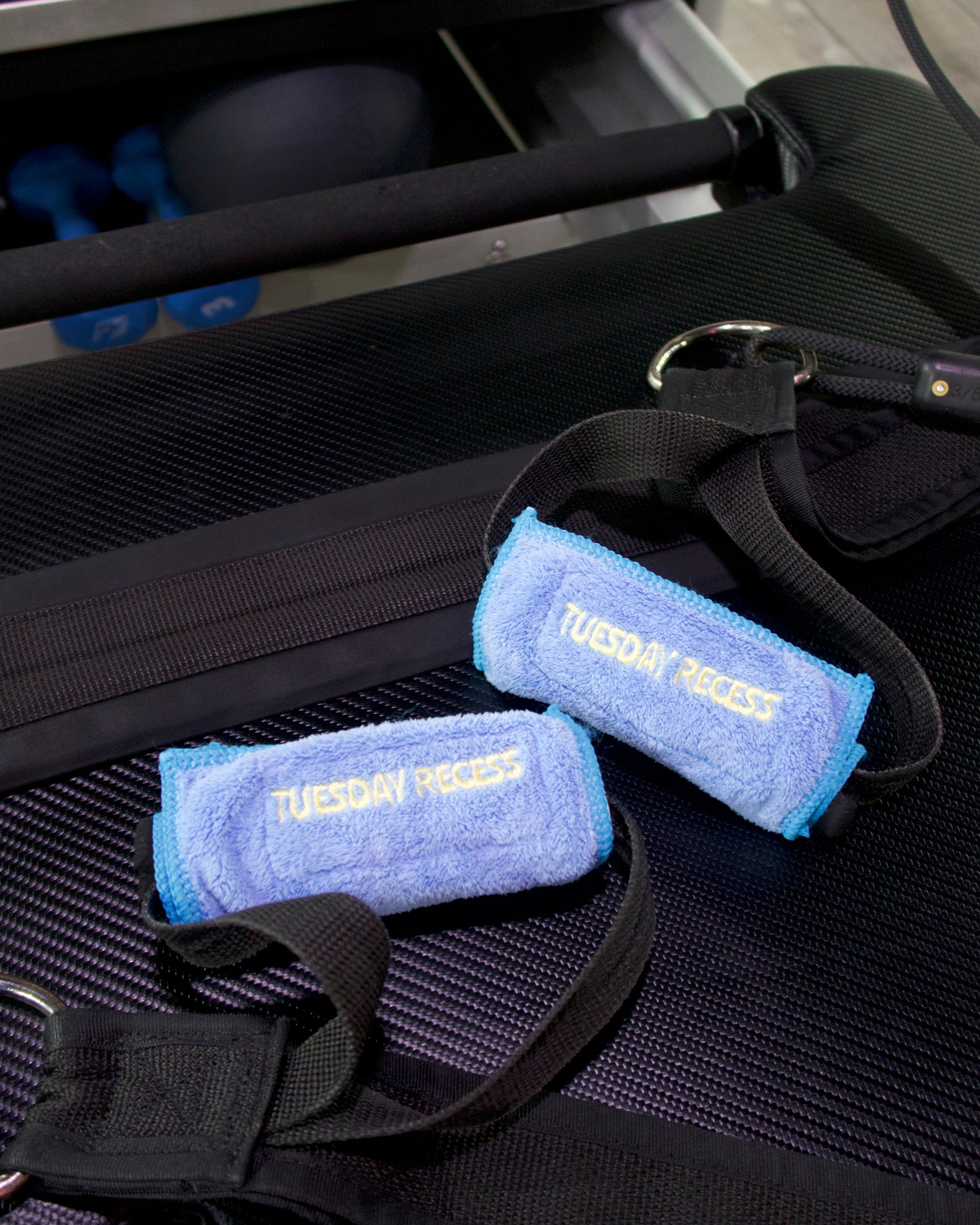 Pilates handle strap covers with branding Tuesday Recess